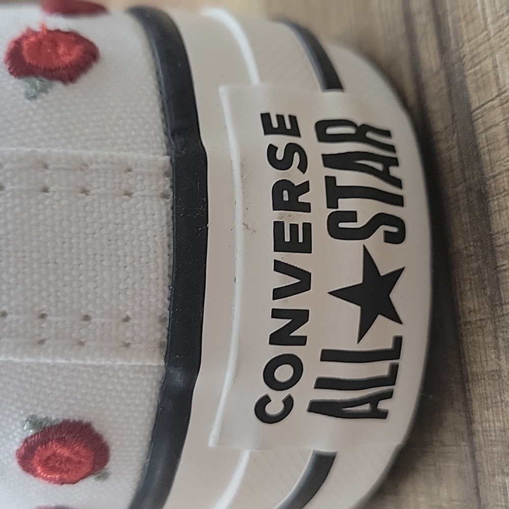Converse White and Red High-Top Sneakers - Picture 7 of 12